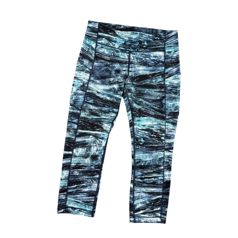 Lululemon Leggings Women 6 Align Crop Geometric Ripple Beach‎ Yoga Lounge Run - Picture 2 of 13
